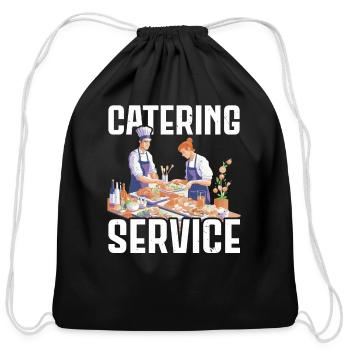 Catering Service Caterer Food Chef Waiter - Cotton Drawstring Bag - black - Front