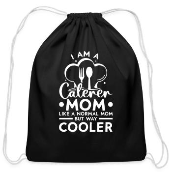 Catering Service Caterer Food Chef Waiter - Cotton Drawstring Bag - black - Front