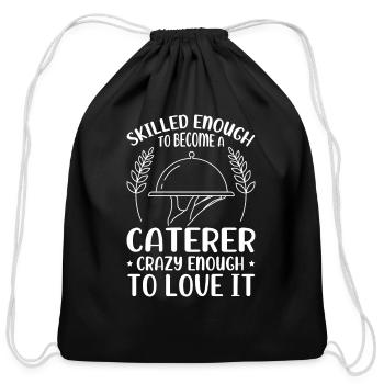 Catering Service Caterer Food Chef Waiter - Cotton Drawstring Bag - black - Front