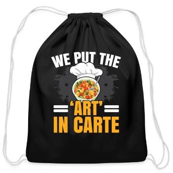 Catering Service Caterer Food Chef Waiter - Cotton Drawstring Bag - black - Front