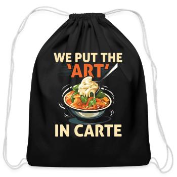 Catering Service Caterer Food Chef Waiter - Cotton Drawstring Bag - black - Front