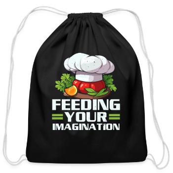 Catering Service Caterer Food Chef Waiter - Cotton Drawstring Bag - black - Front