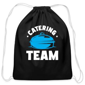 Catering Service Caterer Food Chef Waiter - Cotton Drawstring Bag - black - Front