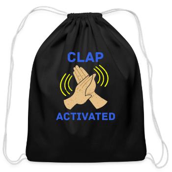 Clap Activated Gag Comedian Funny Prank Pride Joke - Cotton Drawstring Bag - black - Front