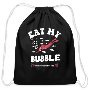 EAT MY BUBBLE DESIGN T-Shirt - Cotton Drawstring Bag - black - Front
