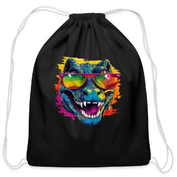 Street Art Crocodile Urban Rap Street - Cotton Drawstring Bag - black - Front