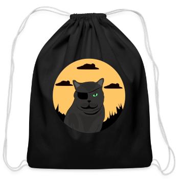 Black Cat - Cotton Drawstring Bag - black - Front