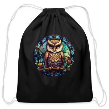Street art owl for a Street art fans artists - Cotton Drawstring Bag - black - Front