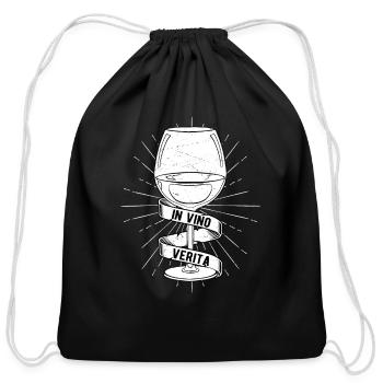 In Vino Veritas Winery Wine Vintner - Cotton Drawstring Bag - black - Front