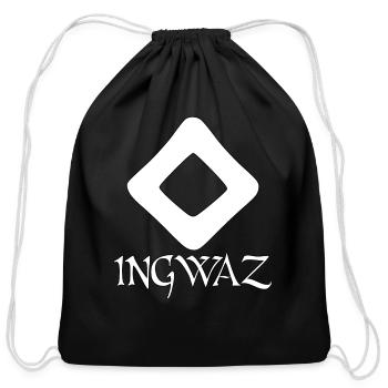 Ingwaz Rune Protection Rune Magical Powers - Cotton Drawstring Bag - black - Front