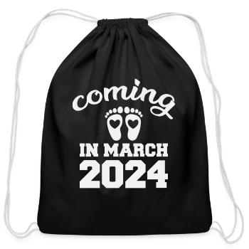Coming in march 2024 - Cotton Drawstring Bag - black - Front
