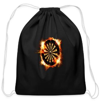 Darts Flaming Dartboard Dart Players - Cotton Drawstring Bag - black - Front