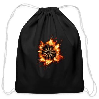 Darts Flaming Dartboard Dart Players - Cotton Drawstring Bag - black - Front
