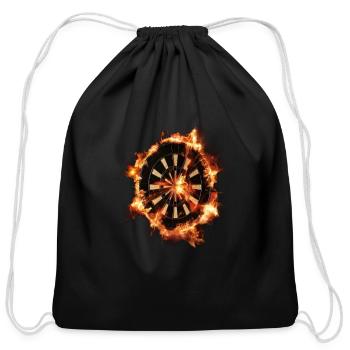 Darts Flaming Dartboard Dart Players - Cotton Drawstring Bag - black - Front
