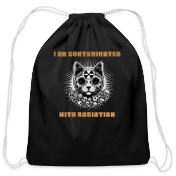 I am contaminated with radiation - Cotton Drawstring Bag - black - Front