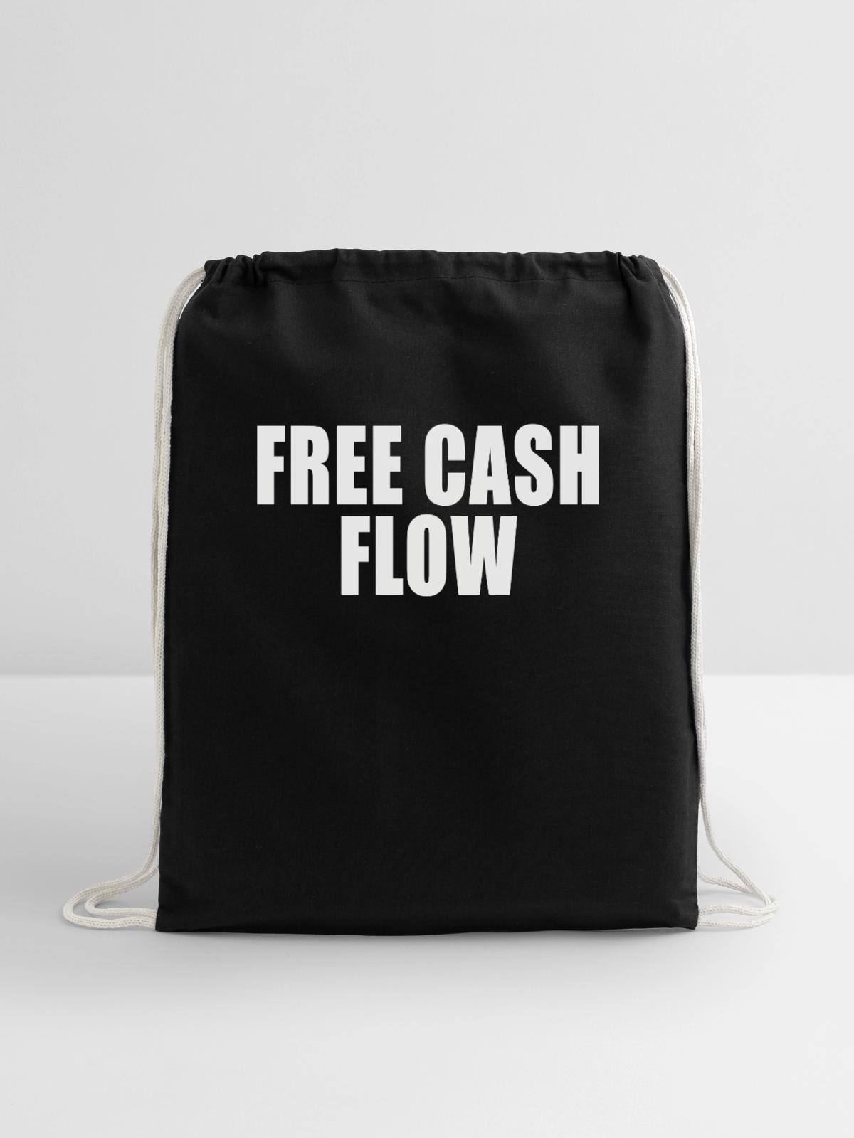 Free Cash Flow - Cotton Drawstring Bag - black - Front