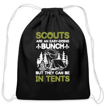 Scouts Are An Easy-Going But They Can Be In Tents - Cotton Drawstring Bag - black - Front