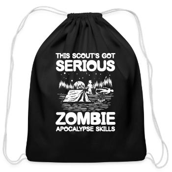 This Scout's Got Serious Zombie Skills - Cotton Drawstring Bag - black - Front