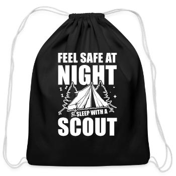 Feel Safe At Night Sleep With A Scout - Cotton Drawstring Bag - black - Front