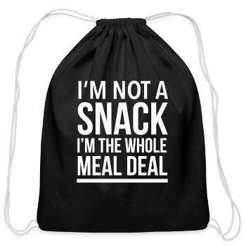 I'm not a snack I’m the whole meal deal - Cotton Drawstring Bag - black - Front