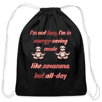 Funny yoga quotes for yogi humor, Yogi Vibes and C - Cotton Drawstring Bag - black - Front