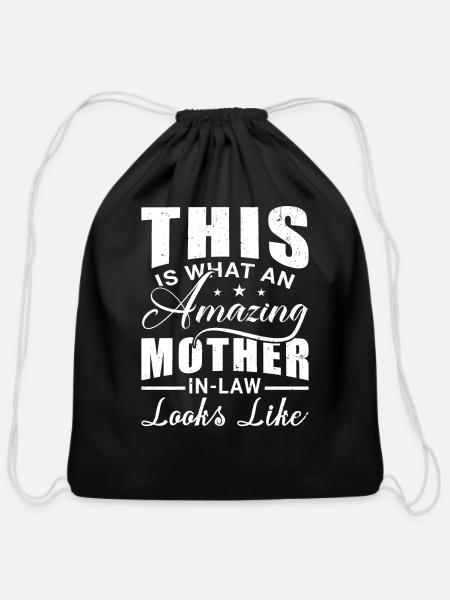 This Is What an Amazing Mother-In-Law Mother's Day - Cotton Drawstring Bag - black