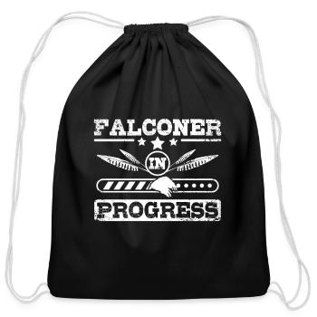 Future Falconer in progress - Cotton Drawstring Bag - black - Front