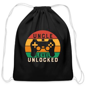 Uncle Level Unlocked - Cotton Drawstring Bag - black - Front