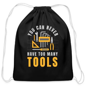 Too Many Tools Tool Craftsman - Cotton Drawstring Bag - black - Front