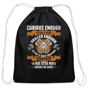 Curious Enough To Take It Apart Skilled T-Shirt - Cotton Drawstring Bag - black - Front