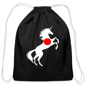 Unicorn Japan Flag T-Shirt Cool Magical Unicorn - Cotton Drawstring Bag - black - Front