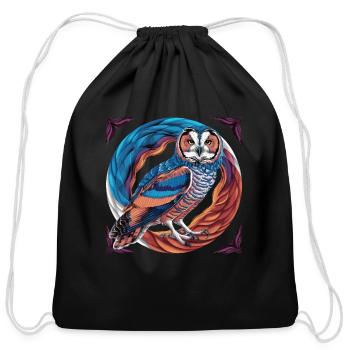 Street art owl for a Street art fans artists - Cotton Drawstring Bag - black - Front