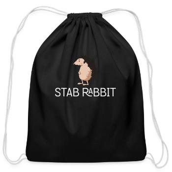 Stab Rabbit Shirt Funny Porcupine Spikes Hedgehog - Cotton Drawstring Bag - black - Front