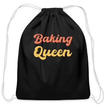 Baking queen - baking lover - Cotton Drawstring Bag - black - Front