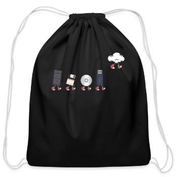 IT GEEK, PC Storage Devices Evolution Computer - Cotton Drawstring Bag - black - Front
