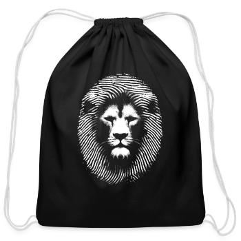 Lion Fingerprint - Cotton Drawstring Bag - black - Front