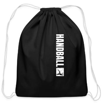 Handball Coach Vintage Distressed Handball - Cotton Drawstring Bag - black - Front