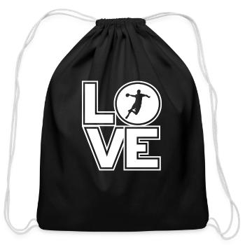 Handball LOVE Funny Handball Coach - Cotton Drawstring Bag - black - Front