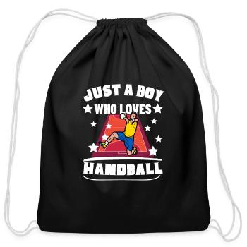 Handball Player Just A Boy Who Loves Handball - Cotton Drawstring Bag - black - Front