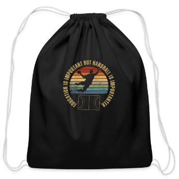 Handball Player Education Is Important Funny - Cotton Drawstring Bag - black - Front