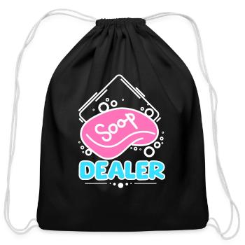 Soap making soap dealer - Cotton Drawstring Bag - black - Front