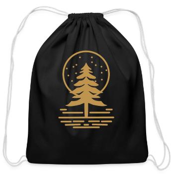 Pine Tree - nature - Cotton Drawstring Bag - black - Front