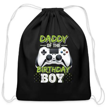 Daddy of the Birthday Boy Matching Video Game - Cotton Drawstring Bag - black - Front