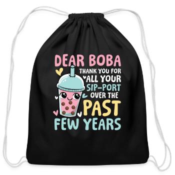 Funny Bubble Tea Saying for a Bubble tea drinker - Cotton Drawstring Bag - black - Front