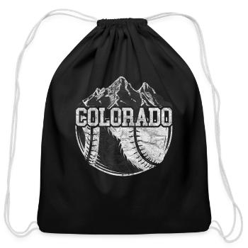 Colorado Baseball Fan Tee Vintage Rocky Mountains - Cotton Drawstring Bag - black - Front