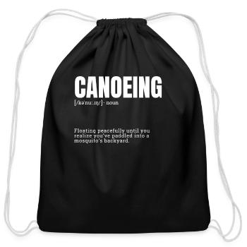 Funny Canoeing Definition - Cotton Drawstring Bag - black - Front