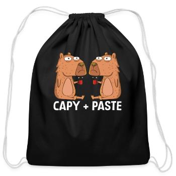 IT GEEK, PC Storage Devices Evolution Computer - Cotton Drawstring Bag - black - Front