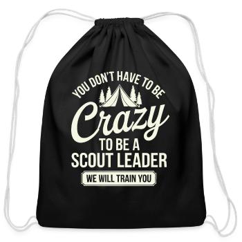 Scout Leader Scouting Campfire Camping Tent - Cotton Drawstring Bag - black - Front