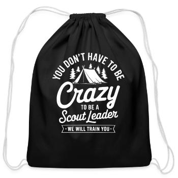 Scout Leader Scouting Campfire Camping Tent - Cotton Drawstring Bag - black - Front