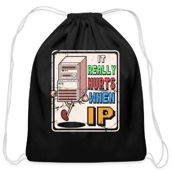 IT GEEK, PC Storage Devices Evolution Computer - Cotton Drawstring Bag - black - Front